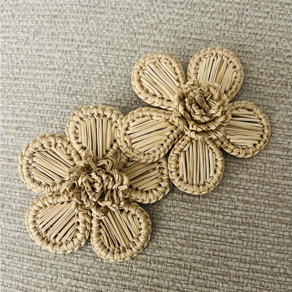 Victoria Dunn Iraca Palm Earrings | Floral | Natural